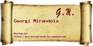 Georgi Mirandola névjegykártya